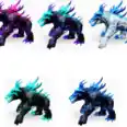 Official PVE Lv362 Ossidon Pair of each color -BASE STATS:HP40612 ST2142 WE880 DMG978% clone will takes time