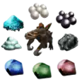 Official PVE Lv1 Gacha Clone pack (Black Pearl, Dust, OBS, Sap, All Gem, or Organic Polymer) One pair of gachas for each main resource
