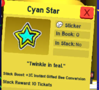 Bee Swarm Simulator | Cyan Star | RBL