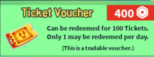 Bee Swarm Simulator > Ticket Voucher > RBL