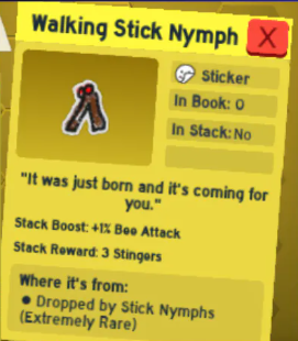 Bee Swarm Simulator | Walking Stick Nymph | RBL