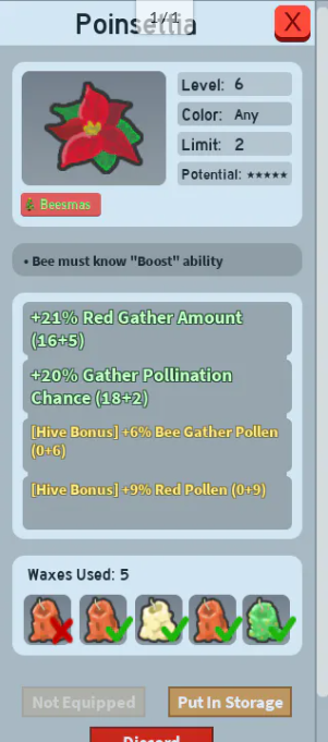 💎 Poinsettia | 9 Red Pollen + 6 Bee Gather Pollen 🔥