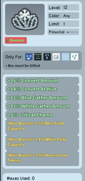 Snow Tiara (Beequip) 2/5 Potential,0/5Wax Used Check Description For Another Detail!!!