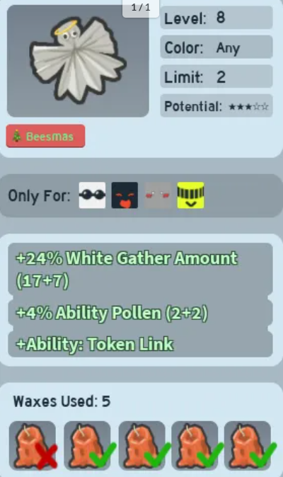 Paper Angel (Beequip) 3 Star Potential,5 Wax Used,Check Description For Another Detail!!!