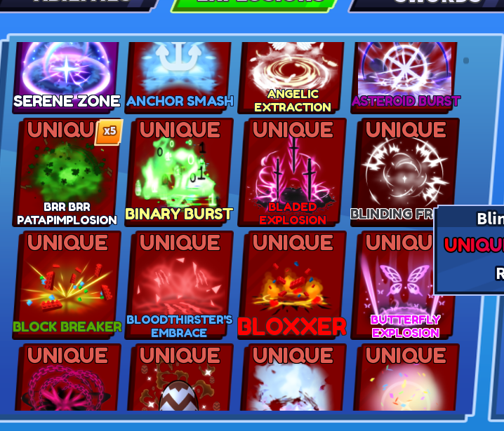 x15 explosions unique l Bladeball