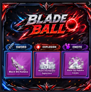 [ Limited Set ] Black Oni Katana + Explosion + Emote | FAST DELIVERY✅