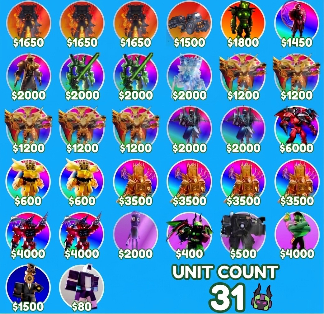 Toilet Tower Defense Exclusive Units Pack ✅ ROBLOX - TTD 31x Units Pack 🚀 Cheap - Fast Delivery