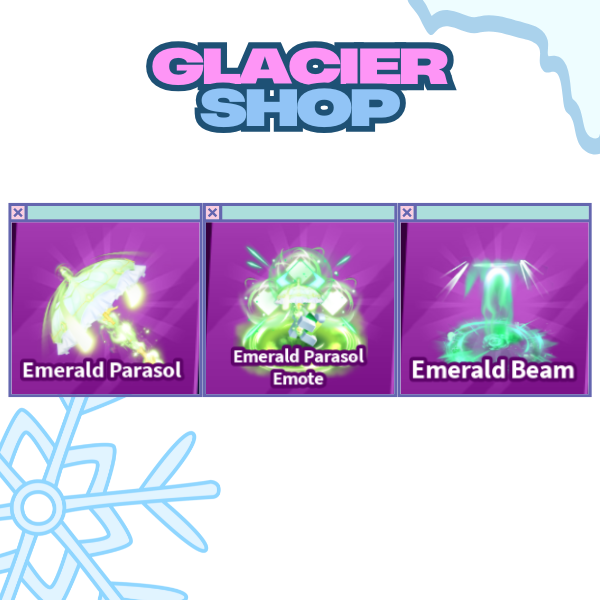 Emerald Parasol + Explosion + Emote ( Limited Set )