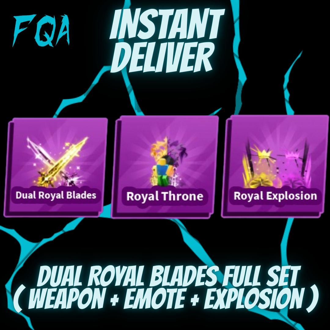 [ Blade Ball ] Dual Royal Blades Full Set ( Weapon + Emote + Explosion )
