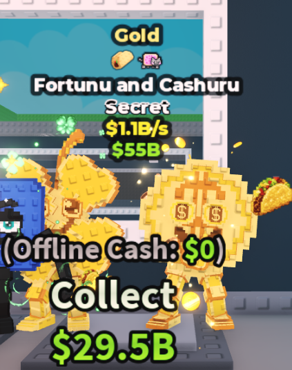 GOLD FORTUNU AND CASHURU 1.1B/S (TACO + NYANCAT) – STEAL A BRAINROT – FAST DELIVERY & TRUSTED #C7WH3T
