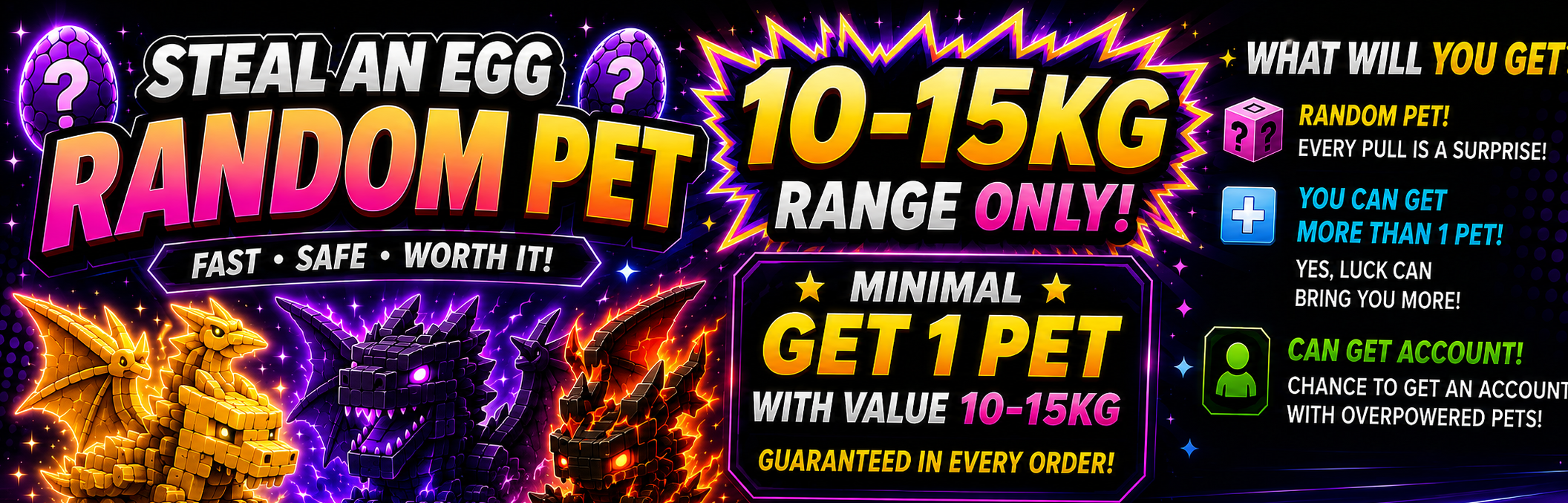 Random Pet 10B-15B (Minimum 1 pet have value 10B-15B) - Steal An Egg