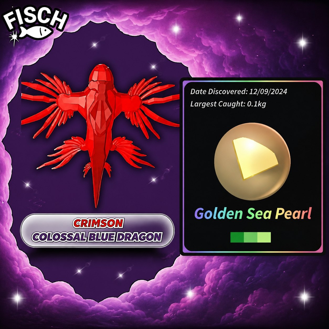 🔥 COMBO 🔥 🟡 Golden Sea Pearls 🌊 Item Rod Of The Eternal King 🐋 GSP + Crimson Colossal Blue Dragon 🐉 CCBD 〽️ FISCH 🗯 FAST DELIVERY 🚚