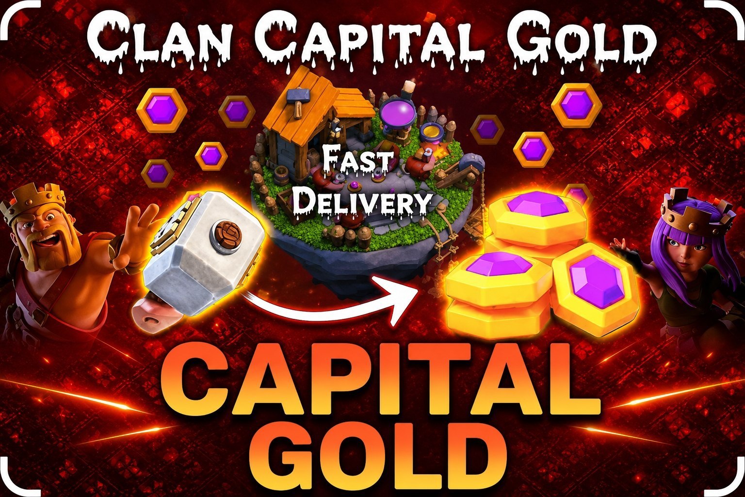 🔥 A TO Z MAX 💯 CLAN CAPITAL MAX FULL ALL UPGRADE 🚀 FAST Delivery 🔺