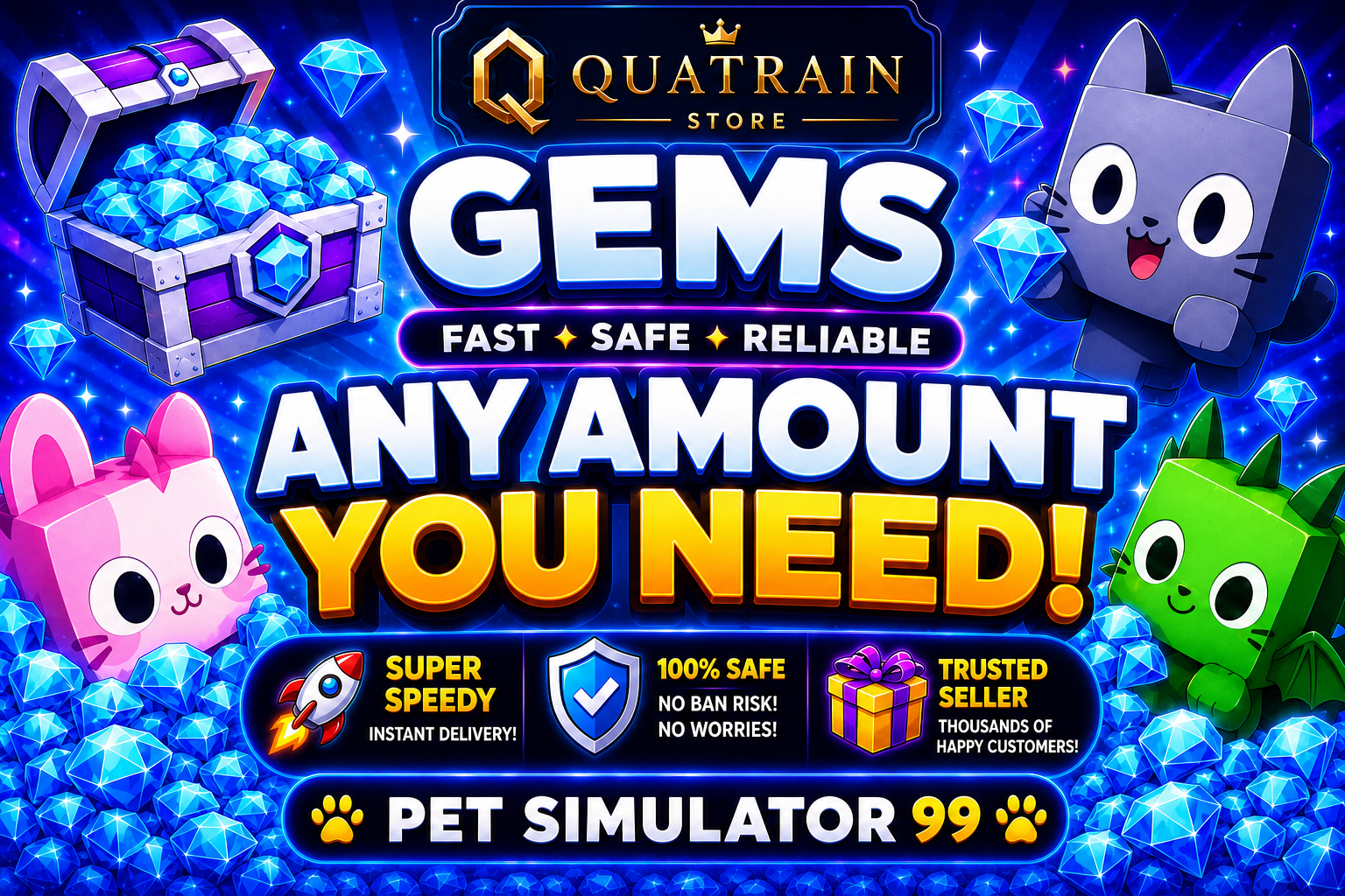 💎 5000M Gems | 5B Gems 💎 Super Speedy | Pet Simulator 99 🐱