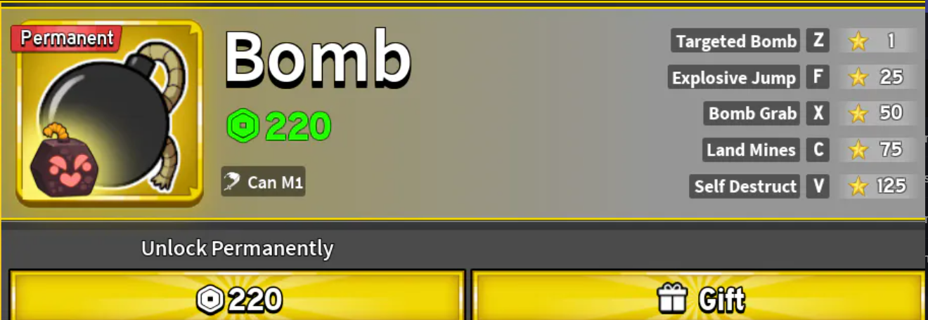 Blox Fruits>Permanent>Bomb