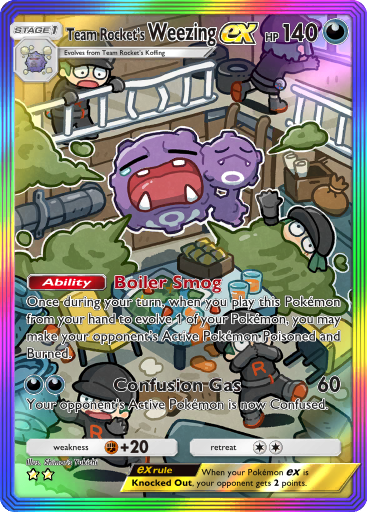 [All language] 2 Star Team Rockets Weezing ex Full Art/Rainbow Art   - B4a