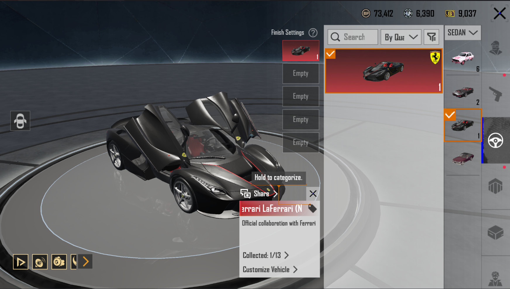 Ferrari Black Coupe Key