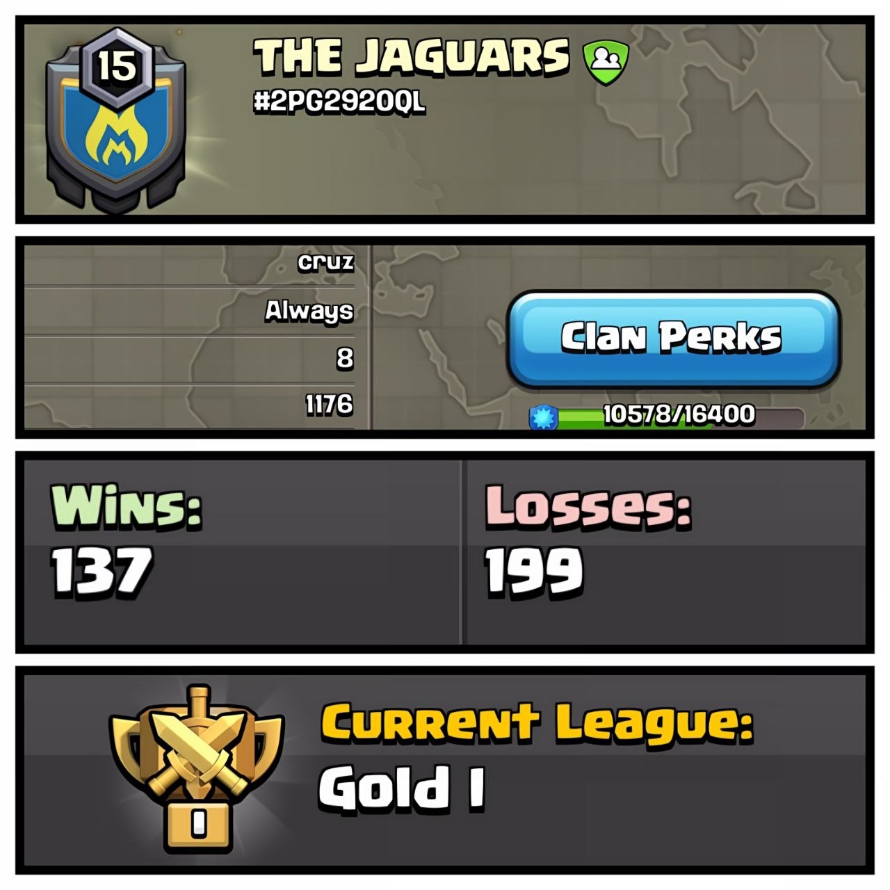 LVL 15 ☠️ || THE JAGUARS ||🚀✨ WARLOG 137-199 || CC-8 ⏩ PURE ENG NAME || GOLD 1 🥇 CHEAP AND QUICK DELIVERY 💕