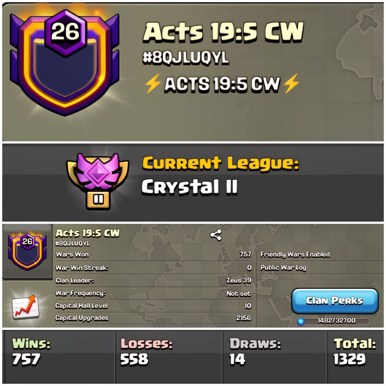 LEVEL 26 | NAME: ACTS 19:5 CW | 757W - 558L | CRYSTAL 2 - CC 10 | INSTANT DELIVERY