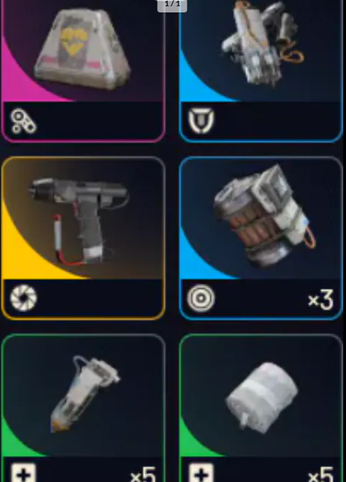 #4 PVP Bundle : 10 Looting MK.3 Survivor Augment 10 Medium shield 50 Herbal Bandage- 50 Shield Rechargers*- 10 snap hook -30 trigger Nade