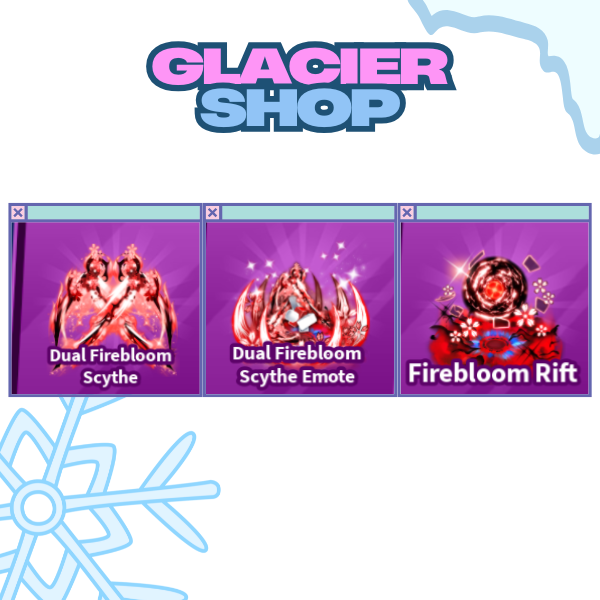 Dual Firebloom Scythe + Explosion + Emote ( Limited Set )