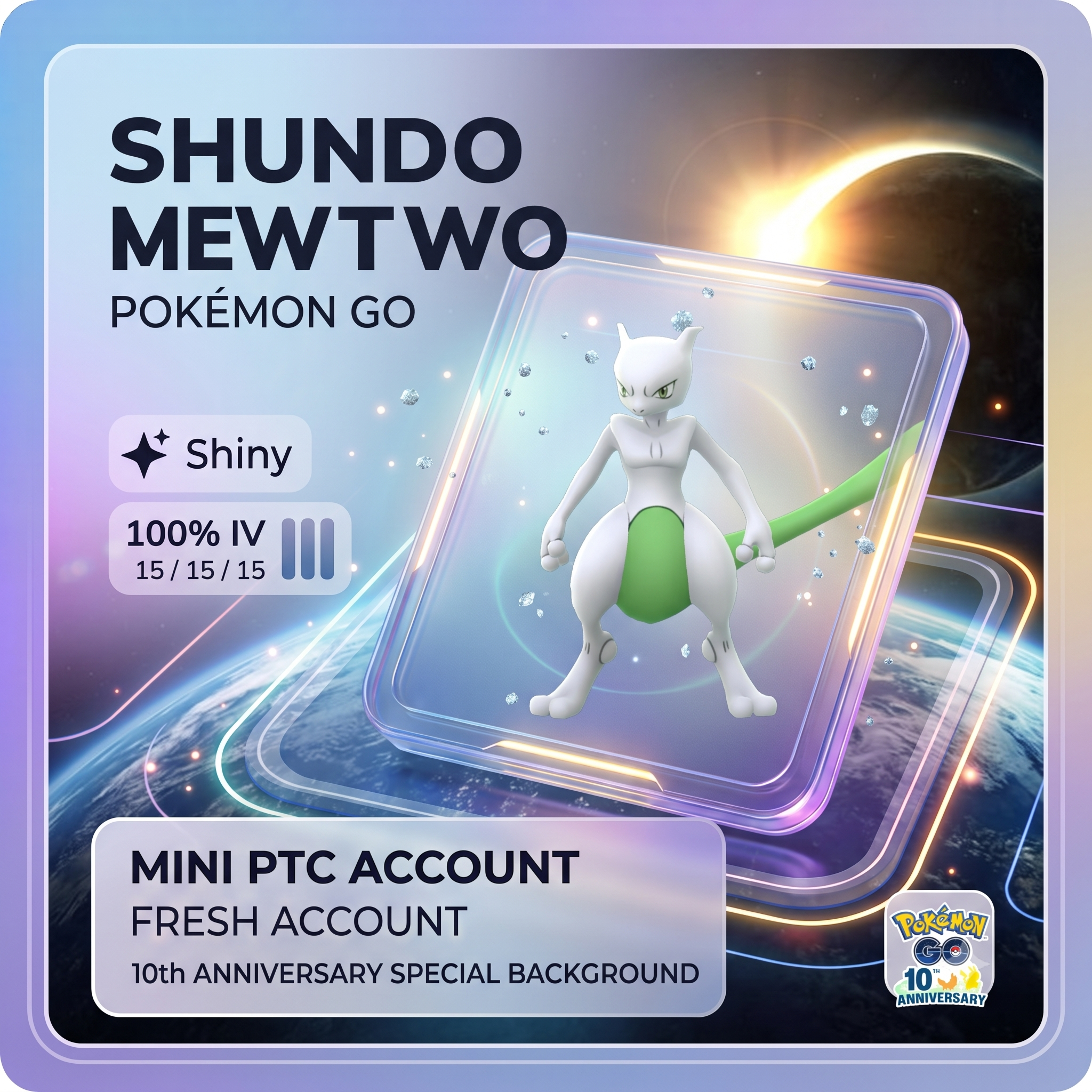 ✨ Shiny Background Mewtwo | Rare Shiny 10th Anniversary Special Background | Trade