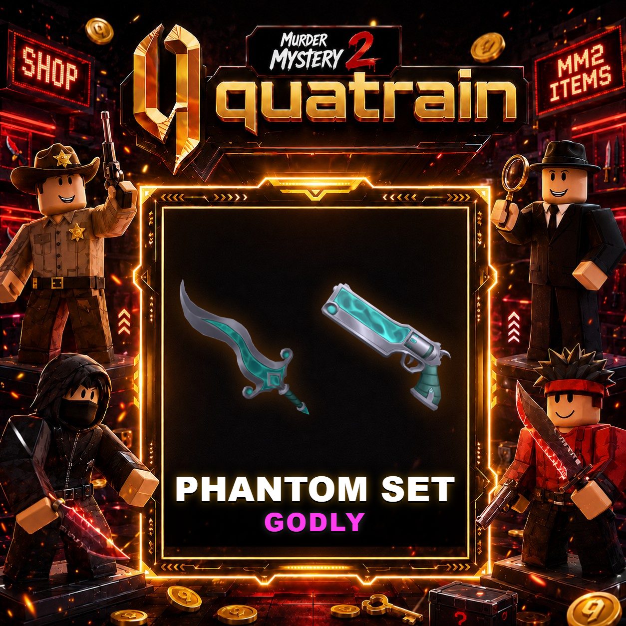 🔪🩸 Phantom Knife + Spectre Gun 🩸🔪 Phantom Set / Spectre Set | Murder Mystery 2 👥