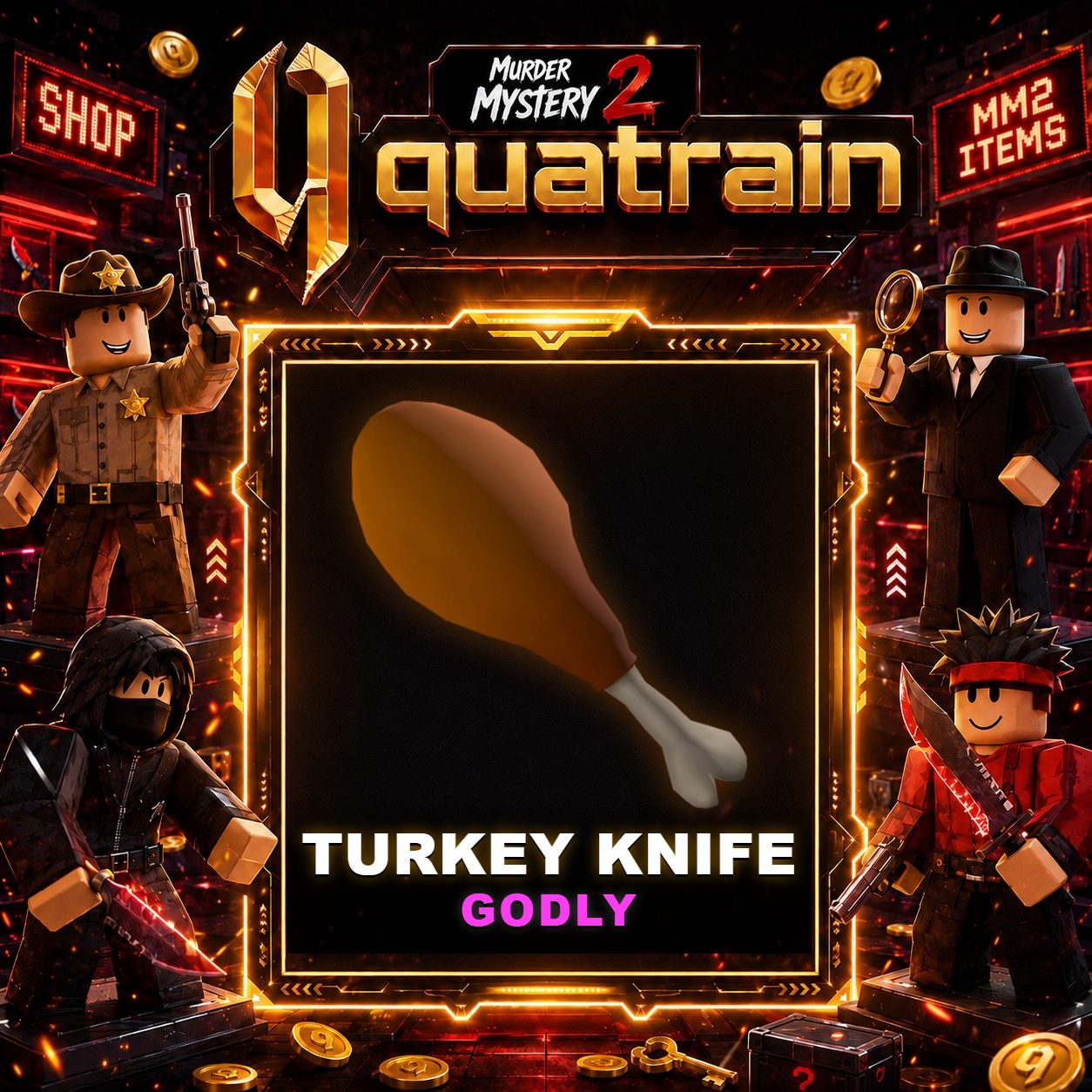 🔪🩸 Turkey Knife 🩸🔪 Godly | Murder Mystery 2 👥