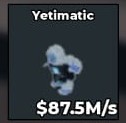 YETIMATIC 87,5M/s INSTANT DELIVERY