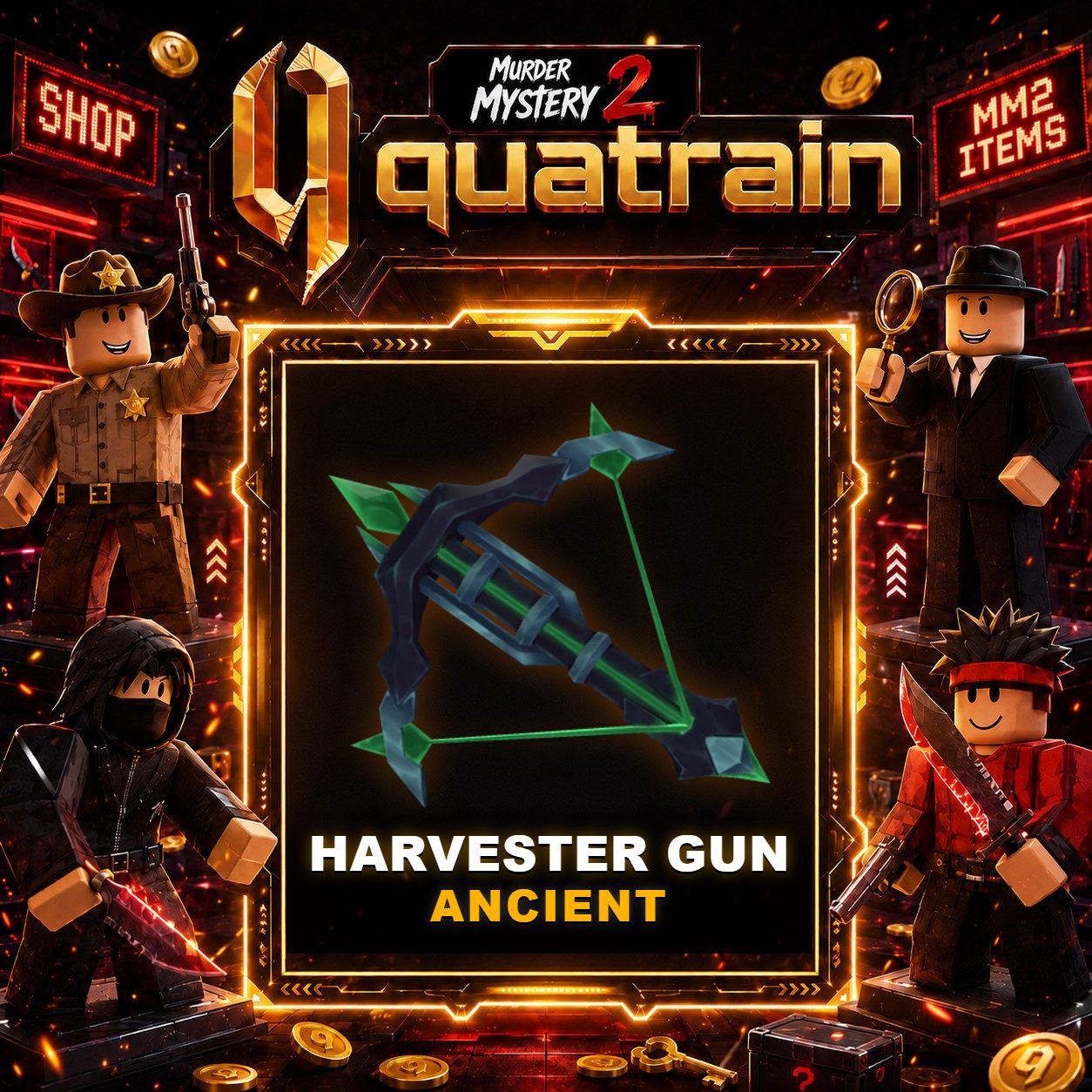 🔪🩸 Harvester Gun 🩸🔪 Ancient | Murder Mystery 2 👥