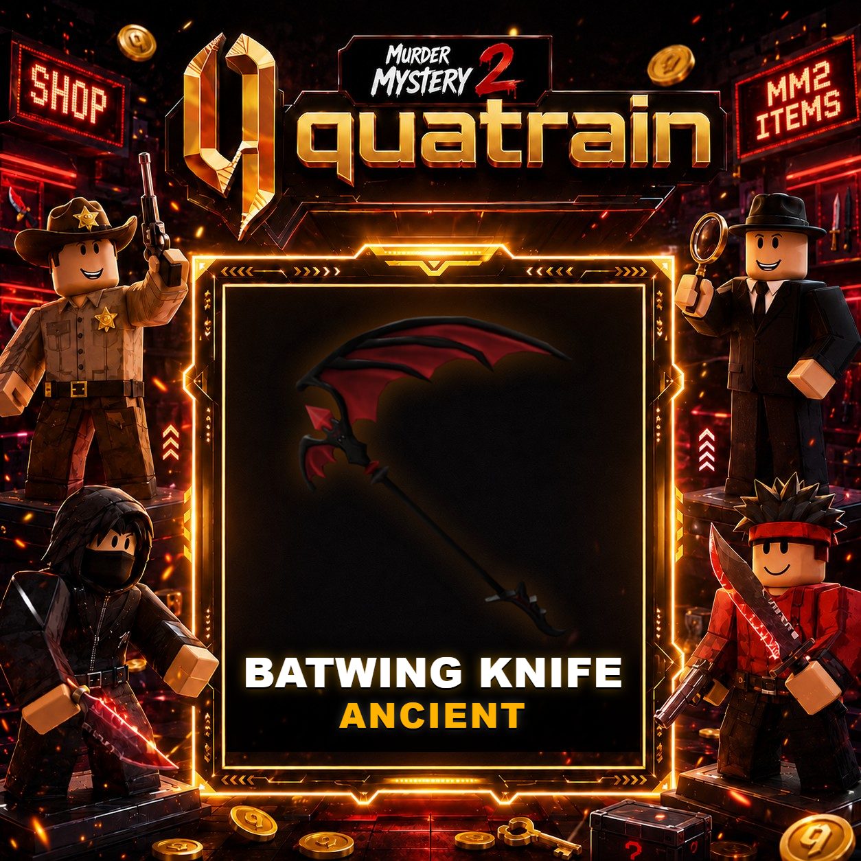 🔪🩸 Batwing Knife 🩸🔪 Ancient | Murder Mystery 2 👥