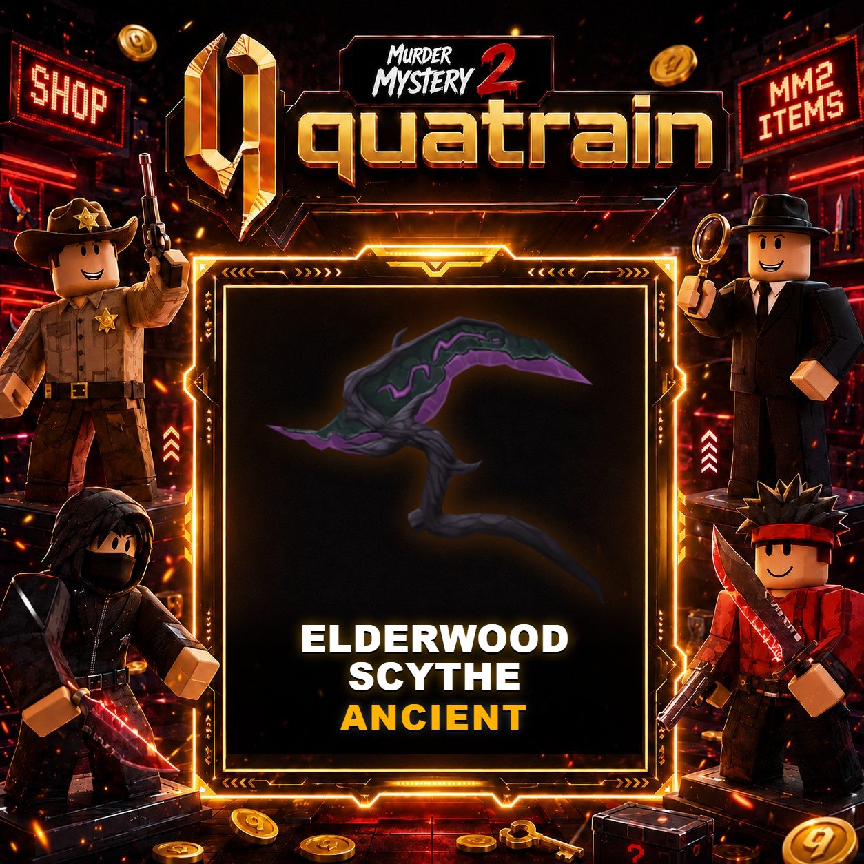 🔪🩸 Elderwood Scythe 🩸🔪 Ancient | Murder Mystery 2 👥
