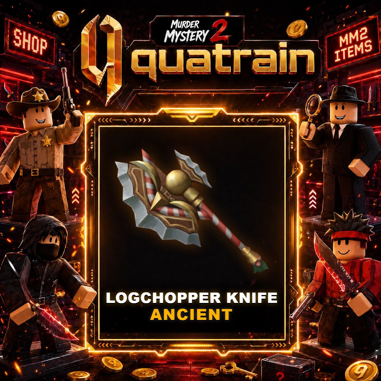 🔪🩸 Logchopper Knife 🩸🔪 Ancient | Murder Mystery 2 👥