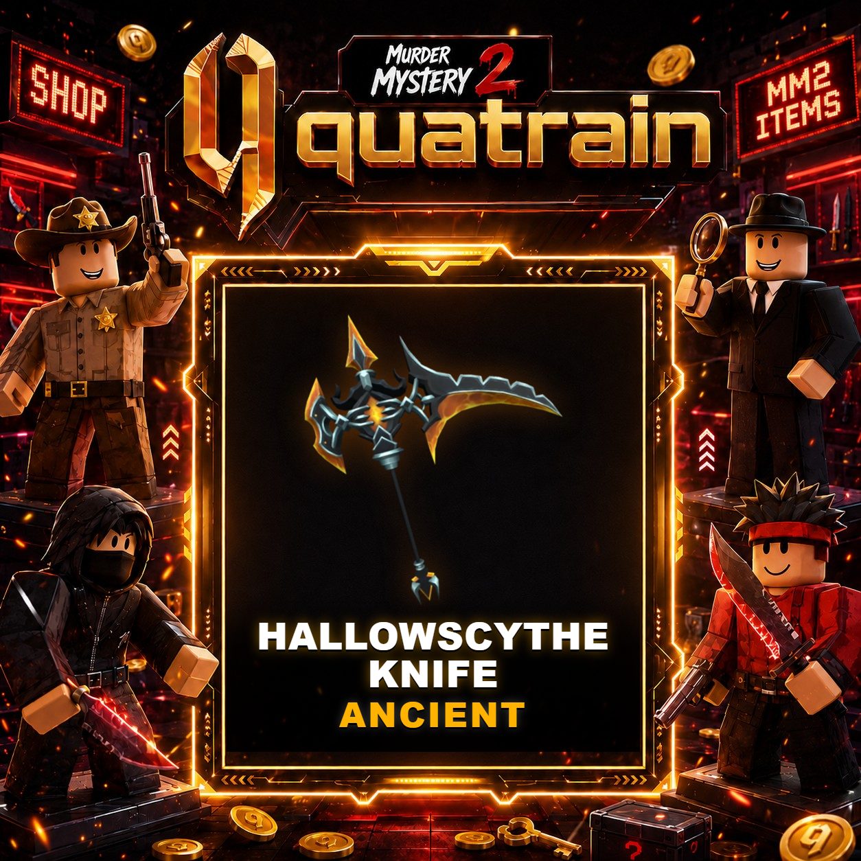 🔪🩸 Hallowscythe Knife 🩸🔪 Ancient | Murder Mystery 2 👥