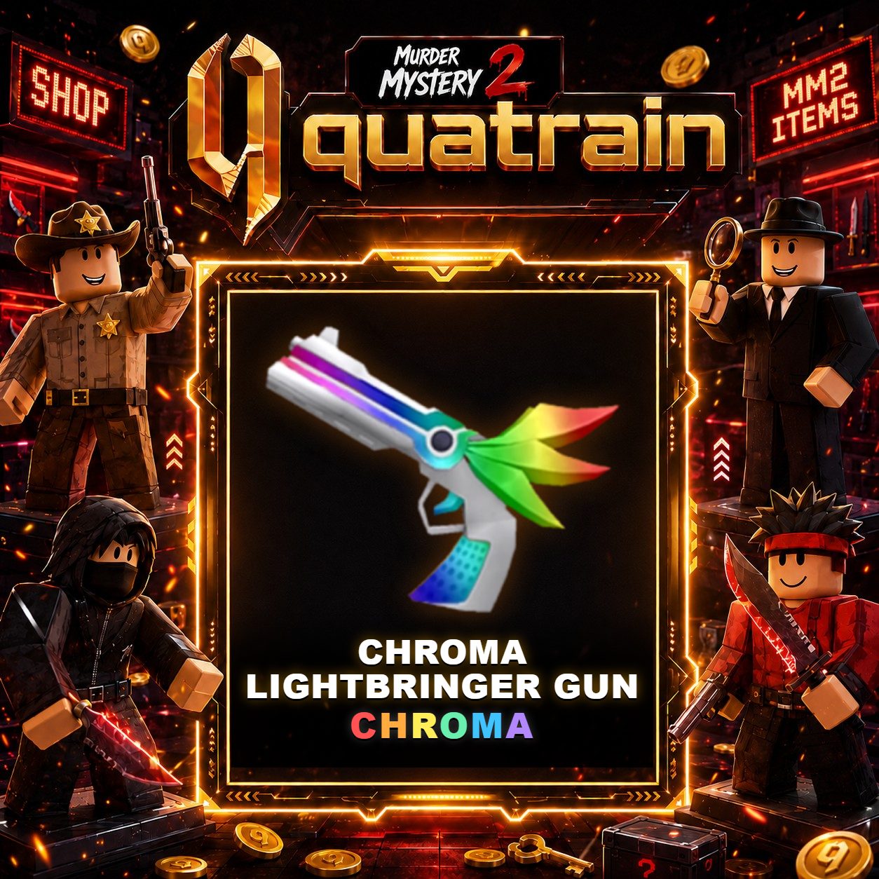 🔪🩸 Chroma Lightbringer Gun 🩸🔪 Godly | Murder Mystery 2 👥