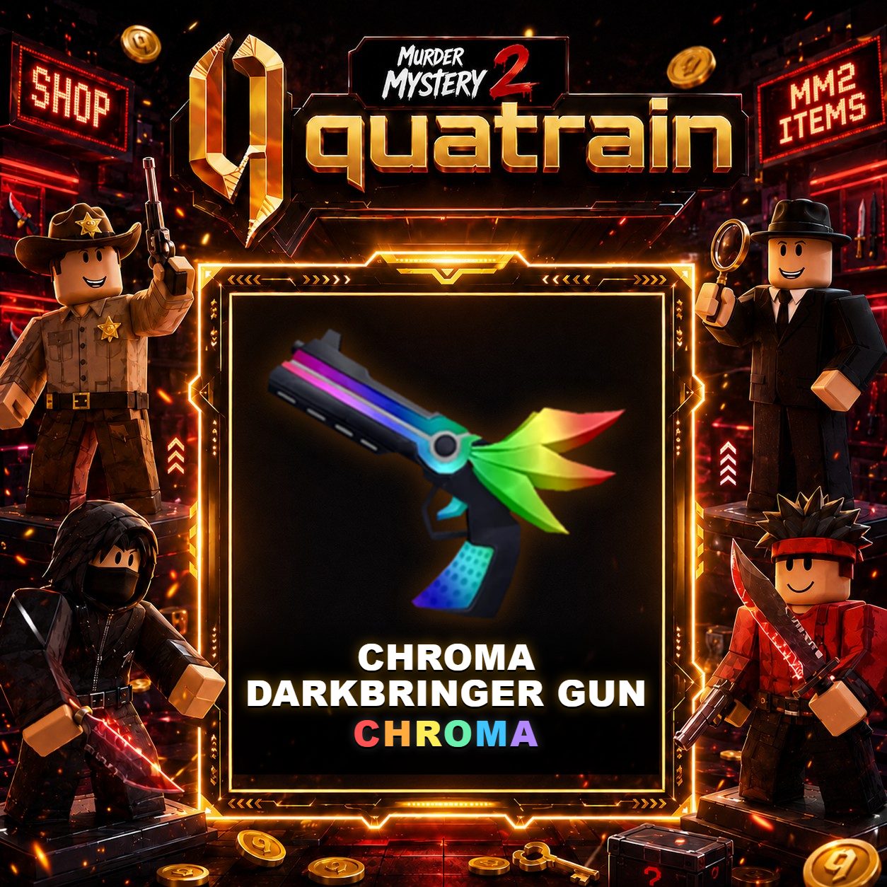 🔪🩸 Chroma Darkbringer Gun 🩸🔪 Godly | Murder Mystery 2 👥