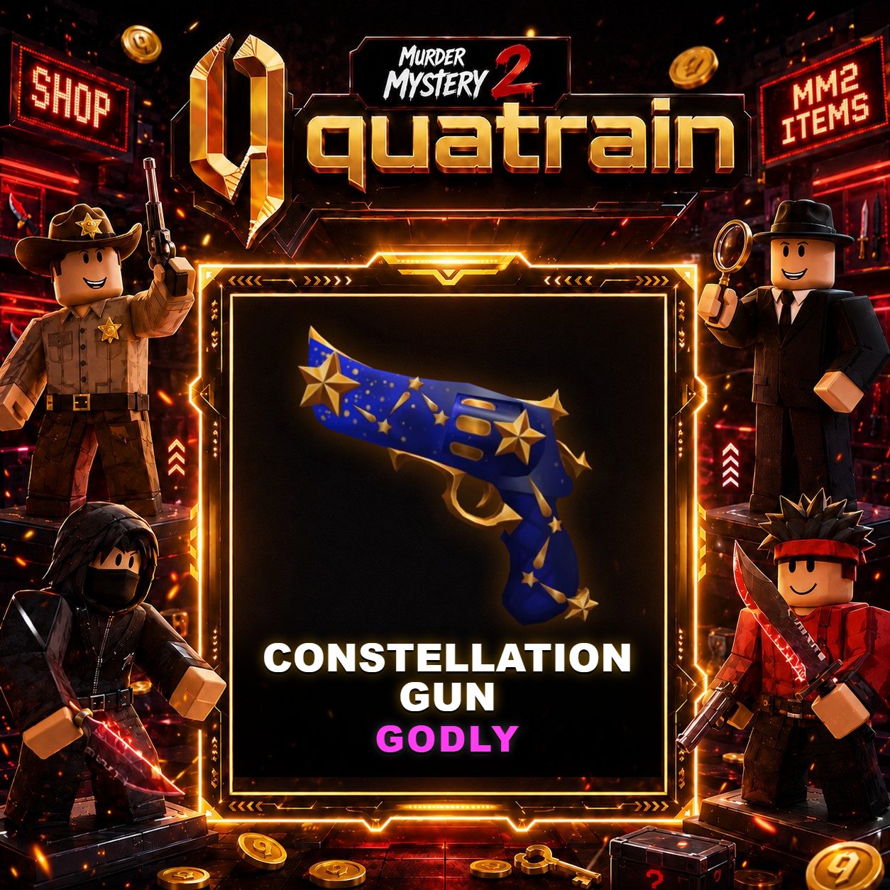 🔪🩸 Constellation Gun 🩸🔪 Godly | Murder Mystery 2 👥