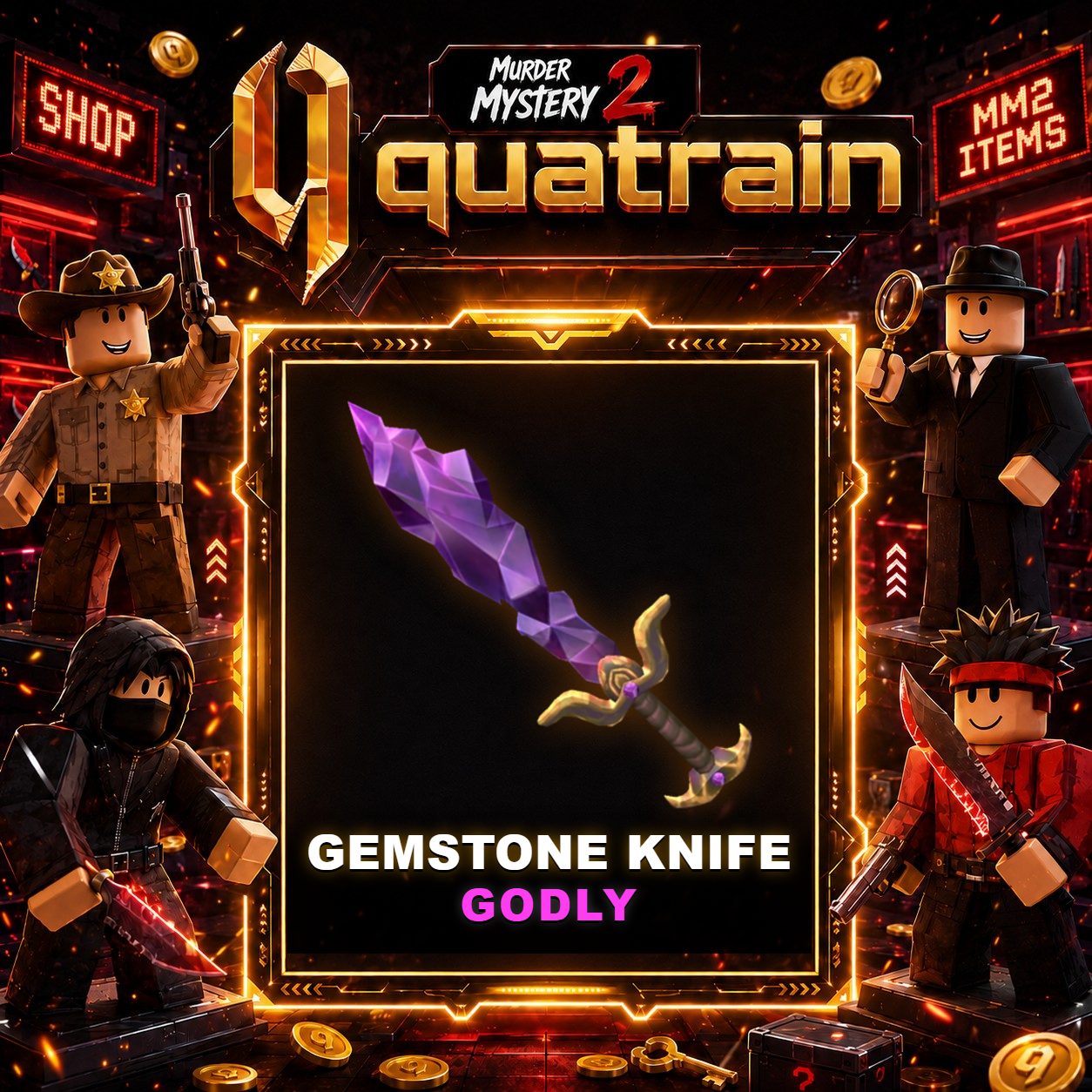 🔪🩸 Gemstone Knife 🩸🔪 Godly | Murder Mystery 2 👥