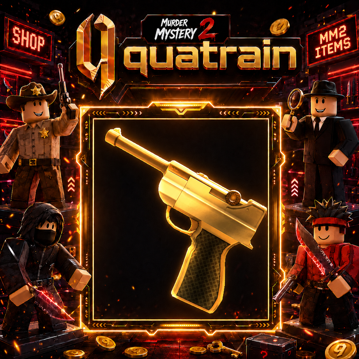 🔪🩸Luger Gun 🩸🔪 Godly | Murder Mystery 2 👥
