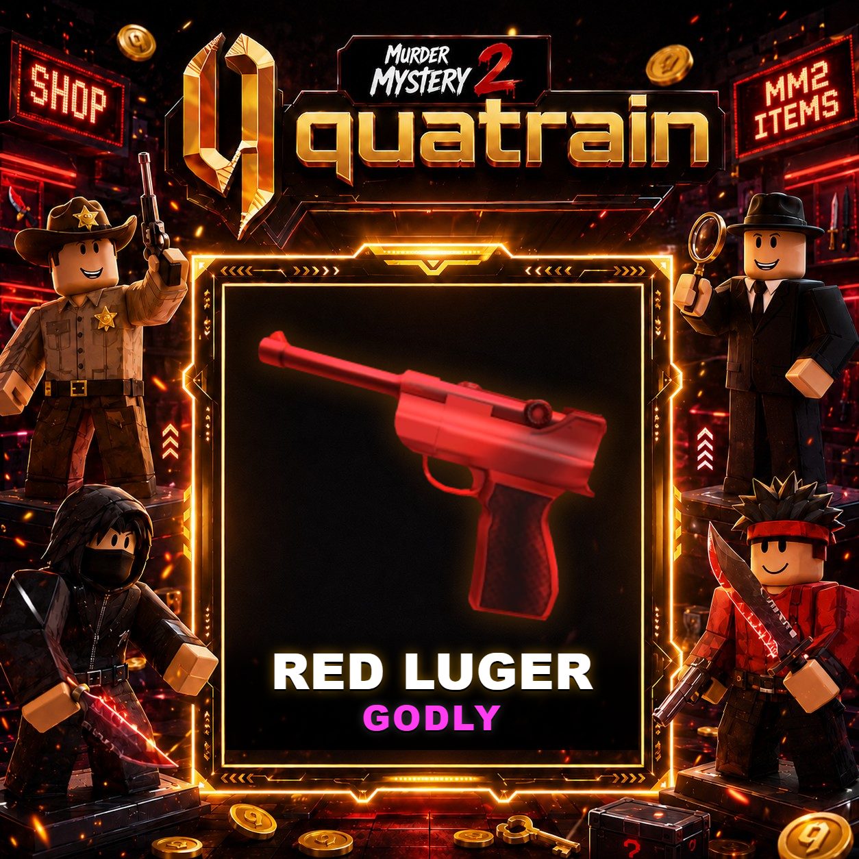 🔪🩸 Red Luger 🩸🔪 Godly | Murder Mystery 2 👥