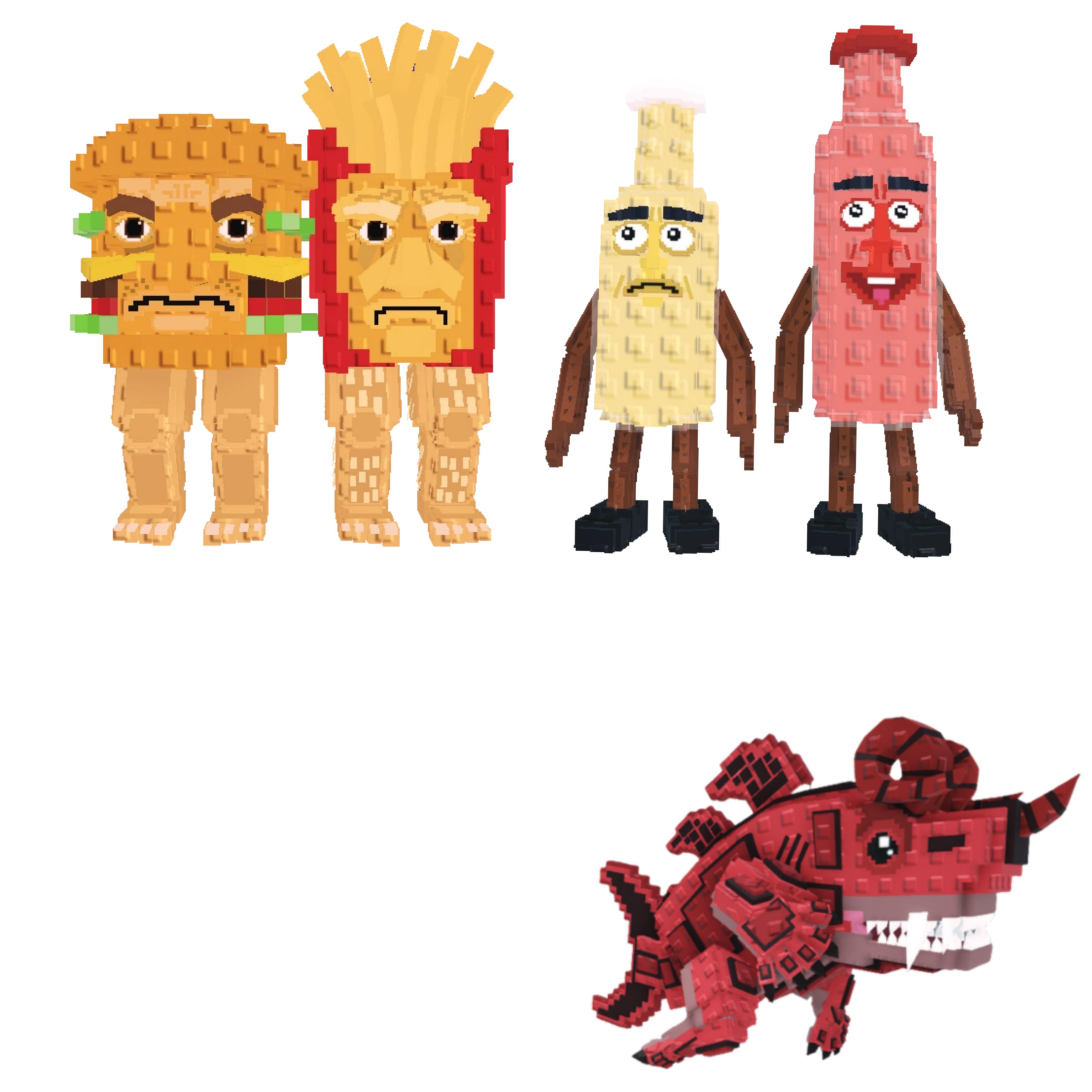 [BUNDLE] - 🧅 1x Burguro And Fryuro 🧅 1x Ketchuru And Musturu 🧅 1x Eviledon