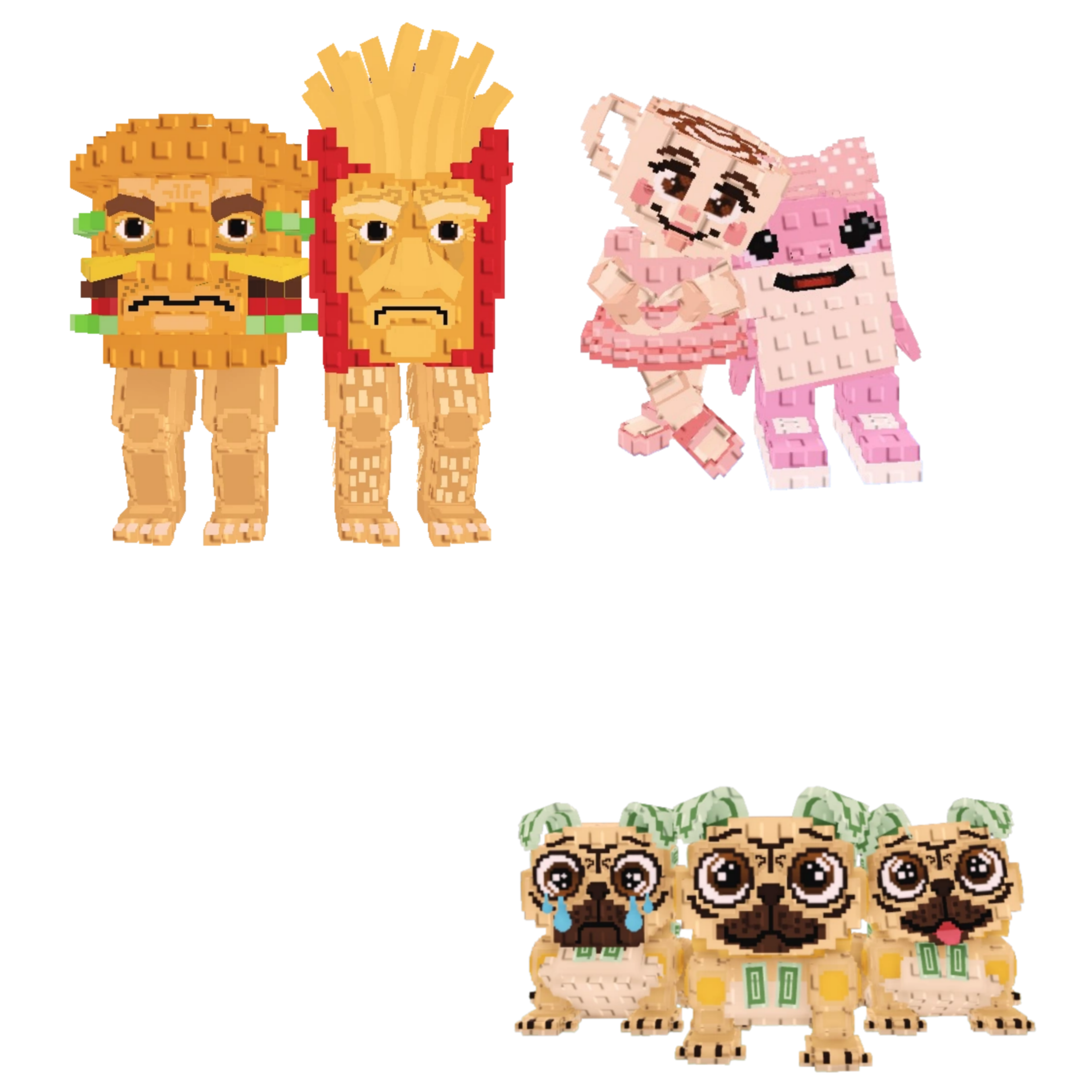 [BUNDLE] - 🥣 1x Burguro And Fryuro 🥣 1x Las Sis 🥣 1x Los Puggies