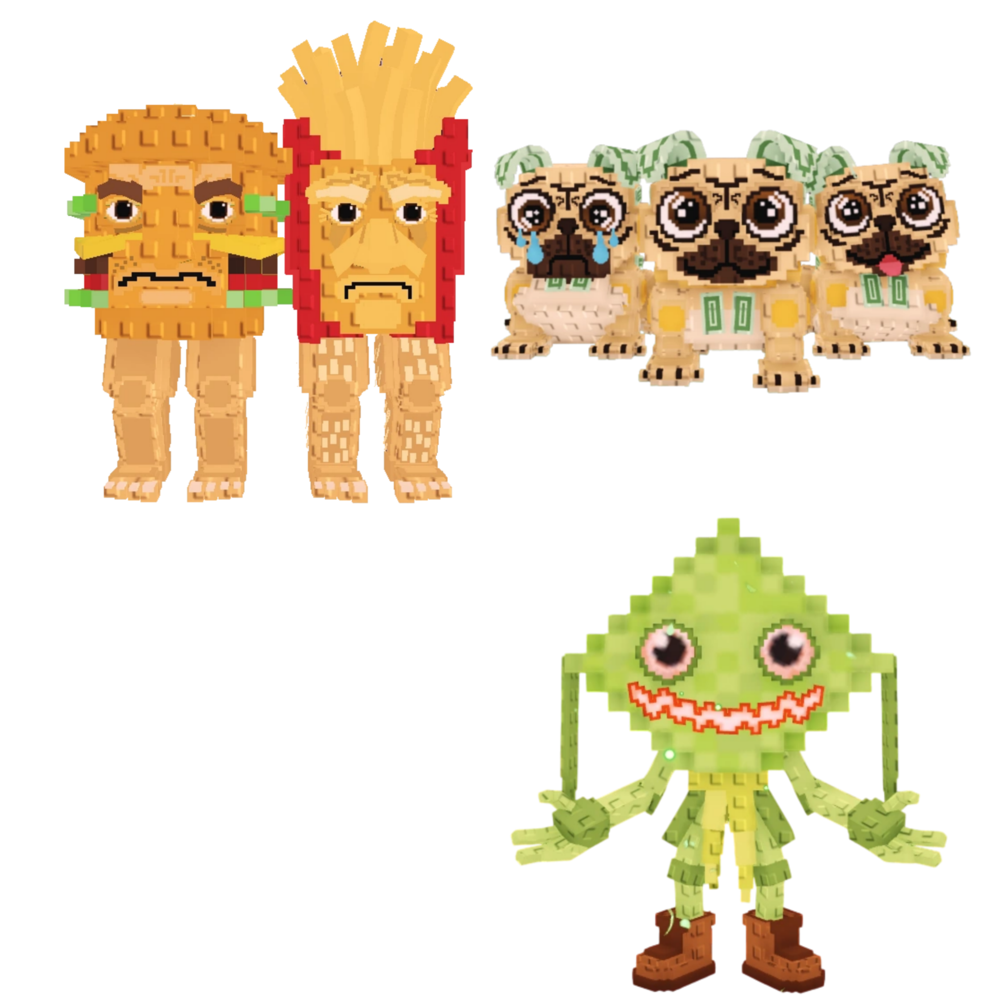 [BUNDLE] - 🧂 1x Burguro And Fryuro 🧂 1x Ketupat Kepat 🧂 1x Los Puggies