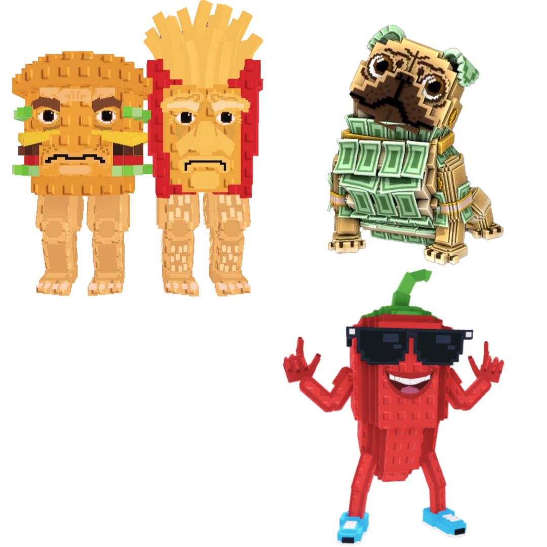 [BUNDLE] - 🥫 1x Burguro And Fryuro 🥫 1x Money Money Puggy 🥫 1x Chillin Chil