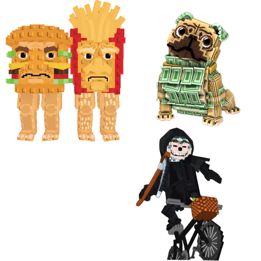 [BUNDLE] - 🍱 1x Burguro And Fryuro 🍱 1x Money Money Puggy 🍱 1x Mieteteira Bicicleteira