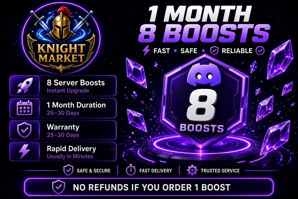 Discord Server Boosts | 8x | 1 Month