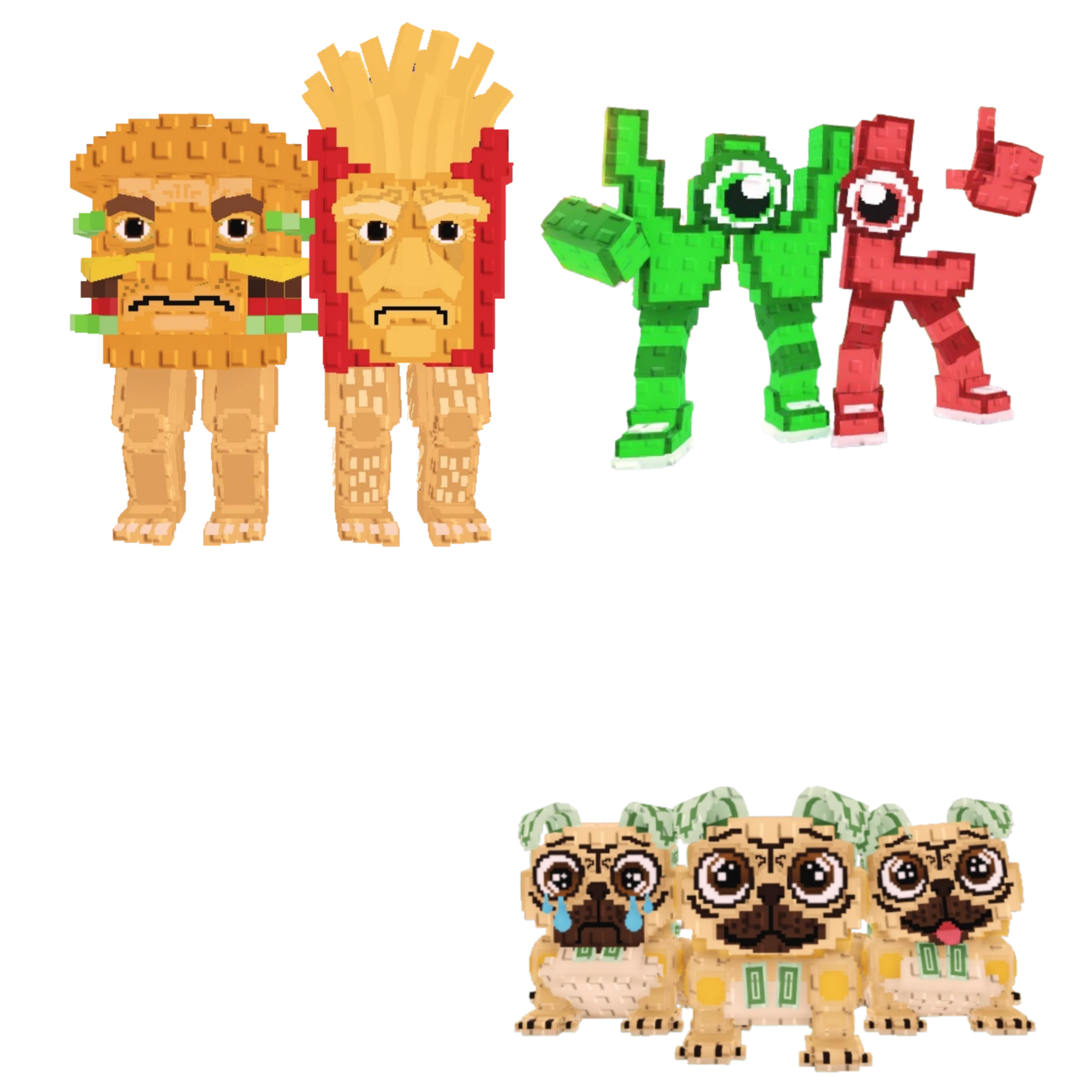 [BUNDLE] - 🐇 1x Burguro And Fryuro 🐇 1x W or L (WorL) 🐇 1x Los Puggies