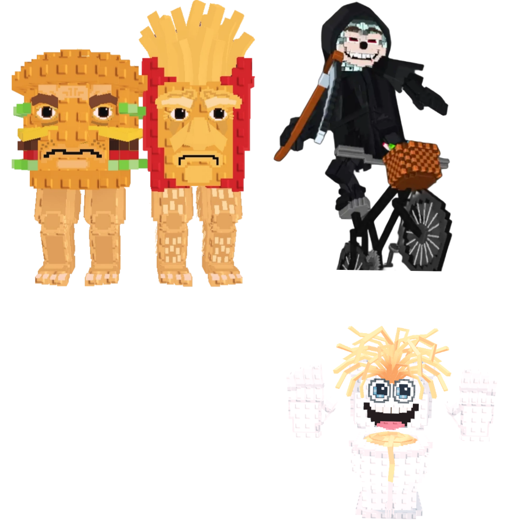 [BUNDLE] - 🦚 1x Burguro And Fryuro 🦚 1x Spaghetti Tualetti 🦚 1x Mieteteira Bicicleteira