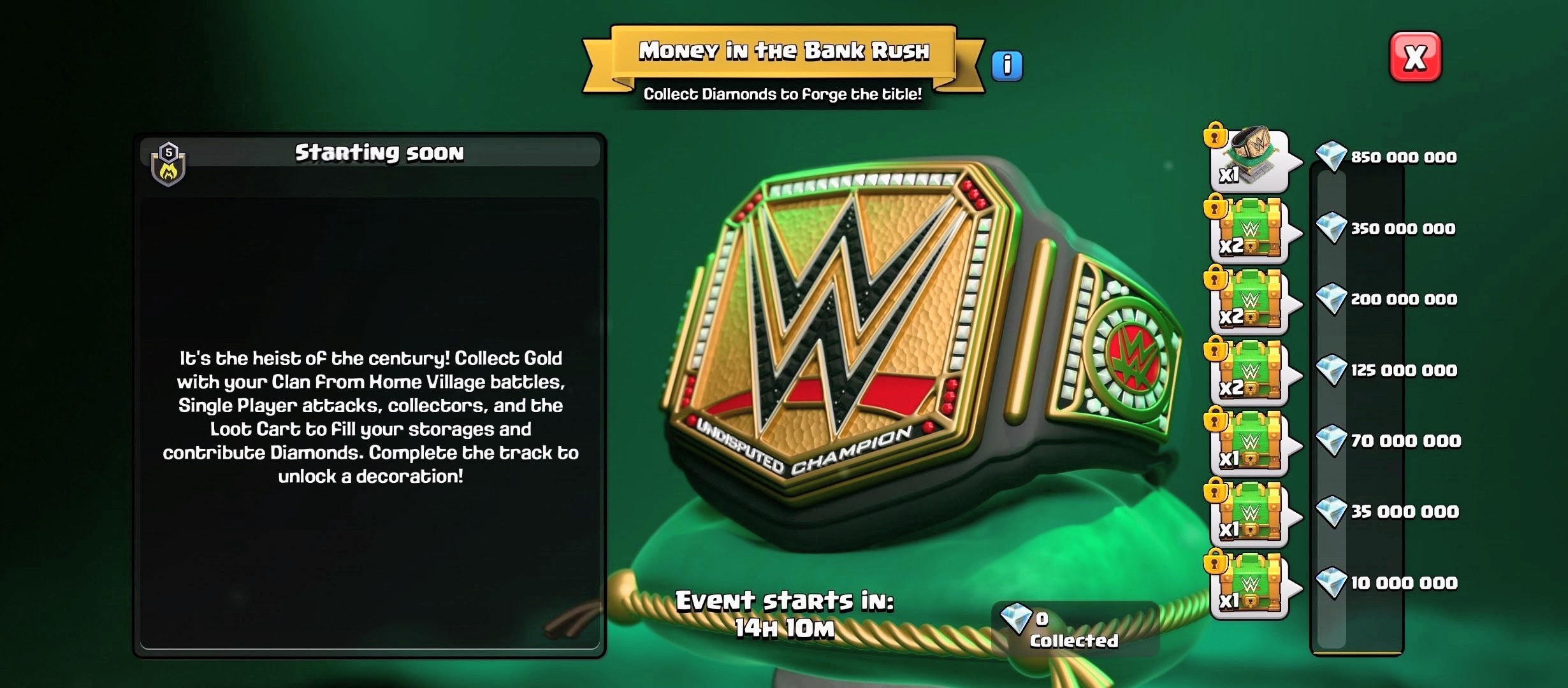 💎 35M Diamonds 💓 Money in the Bank Rush Event 💓 Fast Delivery 💓 35,000,000 Diamond 💓
