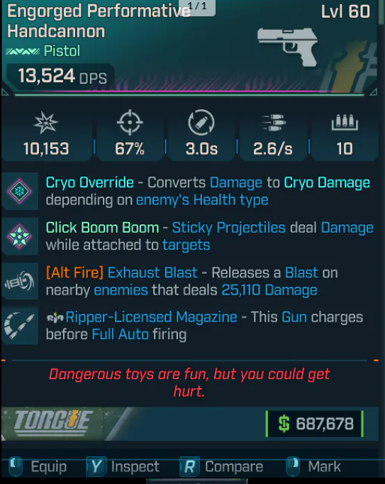 🟦🟦🟦Modded Pistol shiny Weapons PC/XBOX/PS5🟦🟦🟦🟦🟦